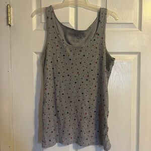 Faded Glory Gray Star-Print Tank Top with Red and Navy Stars